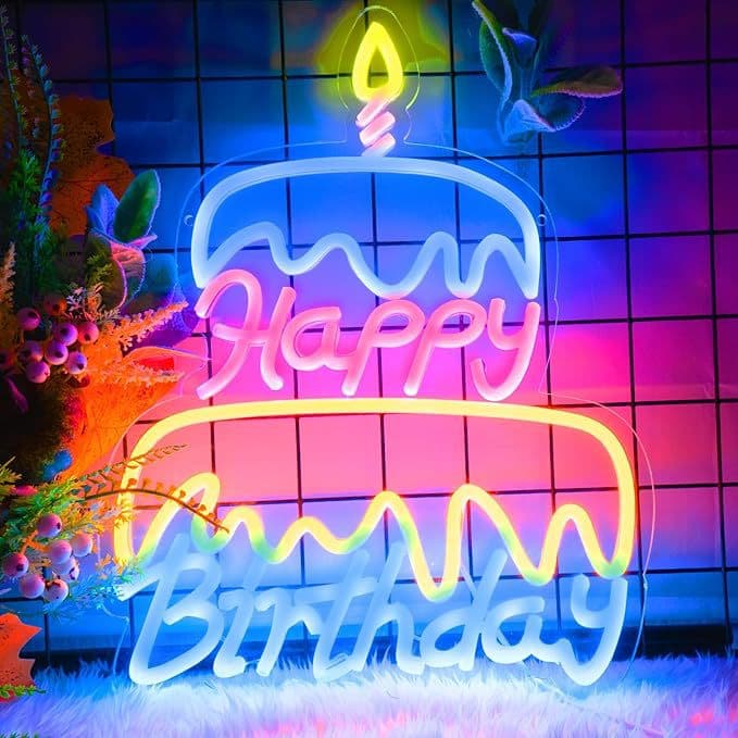 Cross-border special supply of happy birthday happy neon gift happy birthday LED birthday decoration pendant identification light