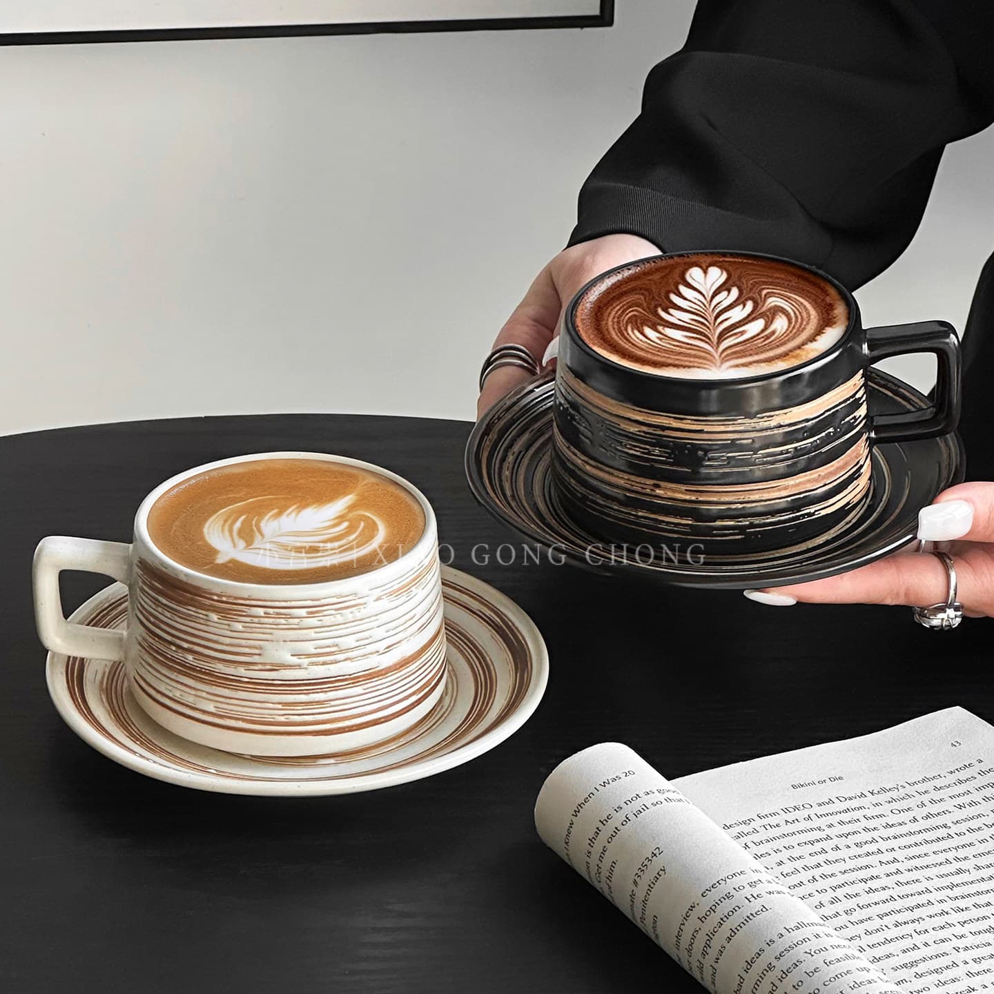 Vintage Premium Ceramic Coffee Cup and Saucer Set, Creative Exquisite Latte Art Mug, Breakfast Milk Cup