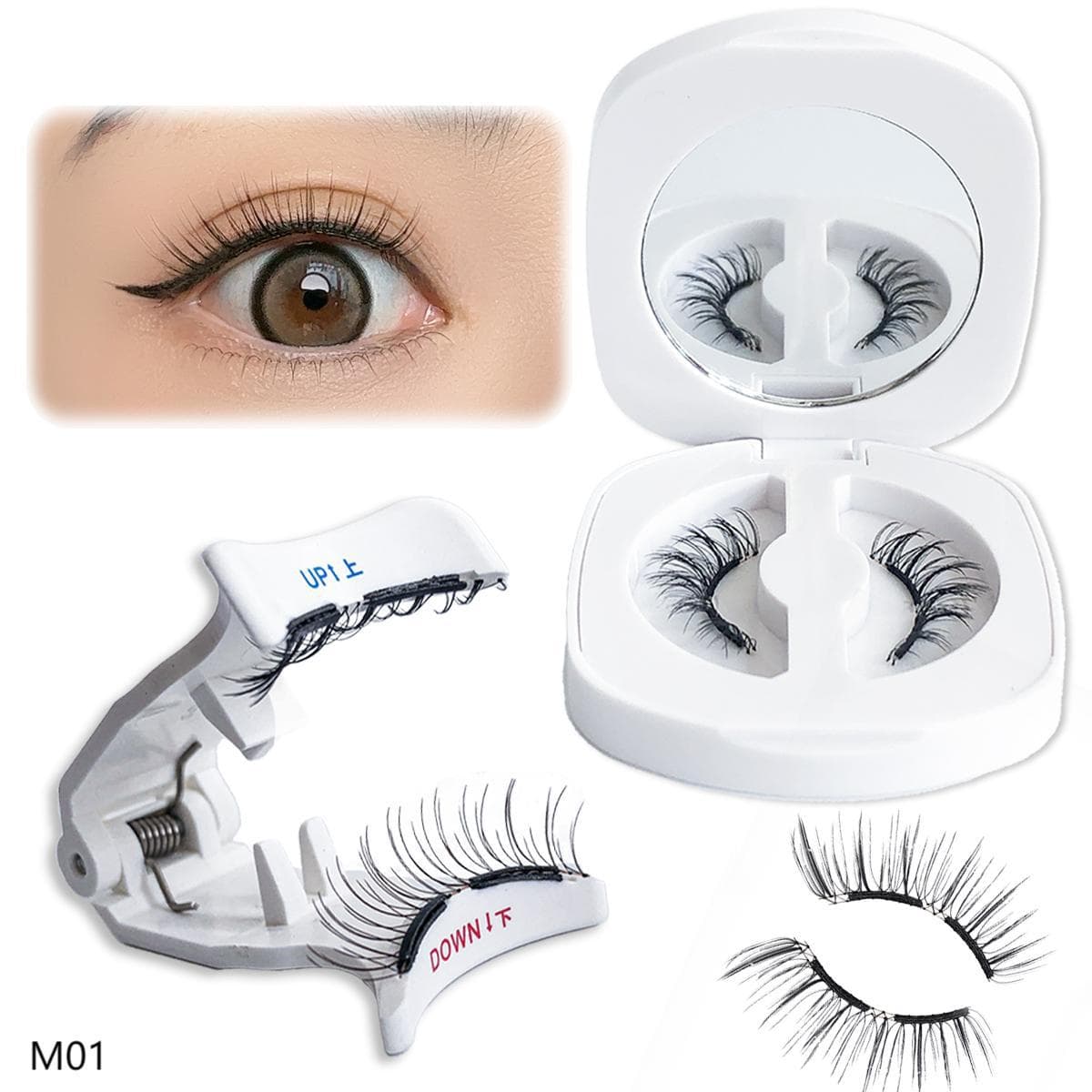 Natural Looking Magnetic False Eyelashes No Glue Curly Portable Soft Magnetic Absorption Ultra Realistic Dense Fake Eyelashes