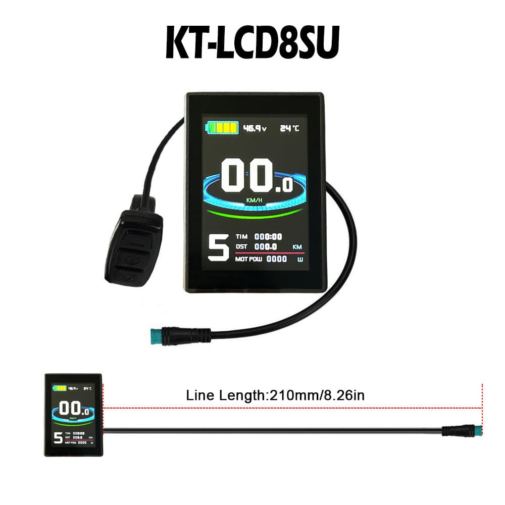 Bicycle Lithium Modification Accessories Quantum LCD8SU New Color Screen Meter Waterproof Connector with USB Interface