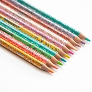 Custom Oil-Based Colored Pencil Plastic Colored Eraser Tip 12 Colors Children's Drawing Heat Transfer Pencil OEM Processing
