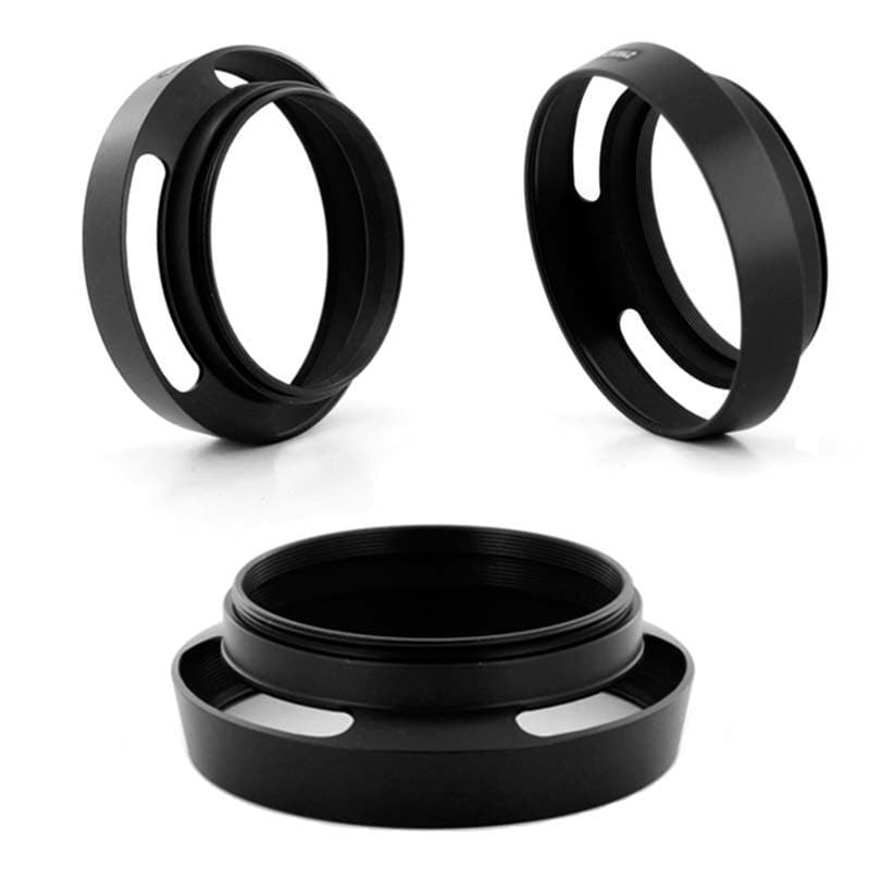 Camera Metal Hollow Hood Cutout Hood Slanted Black 37/39/40.5/43/46mm Lens Hood