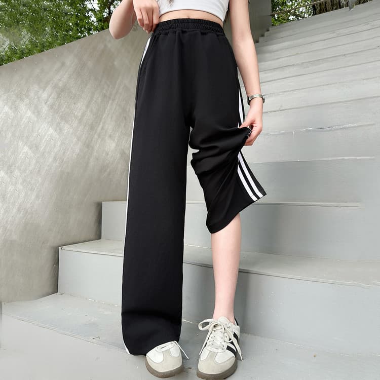 Girls Pants Summer 2026 New Kids Ice Silk Milk Cotton Yamamoto Pants, Thin Draped Straight Wide-Leg Pants for Older Kids