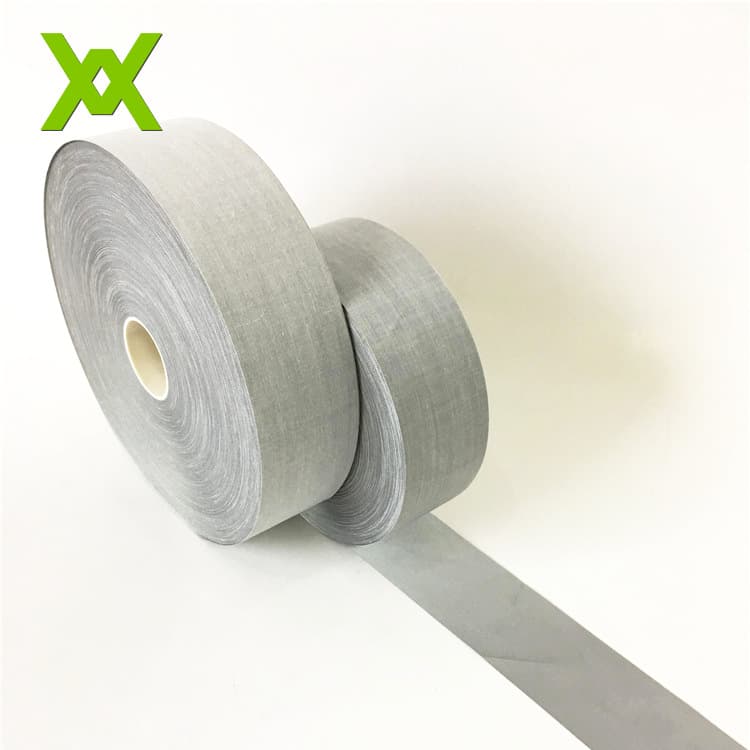 High Brightness TC Reflective Tape with Piping - Garment and Luggage High Brightness Silver Reflective Welting Strips, School Uniform Reflective Edging Strips