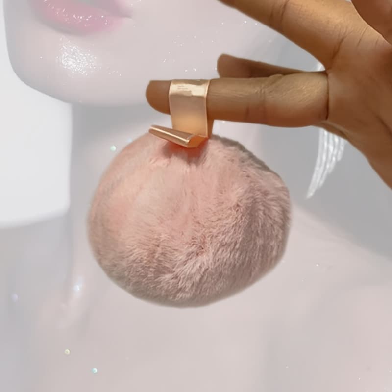 Cross-Border Hot Selling Peach Highlighter Glitter Setting Body Collarbone Powder Puff Round Ultra-Soft Velvet Powder Puff