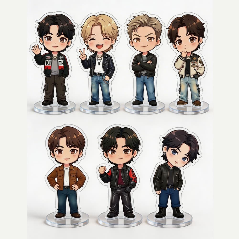 Original BTS Jin Kim Taehyung Jungkook Merchandise 6CM Tall Acrylic Stand Figure LP043