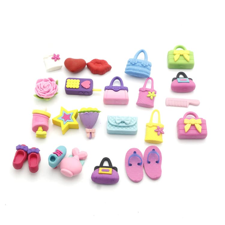 2024 Creative Student Supplies for Amazon Wholesale, Simulated Lipstick, Handbag, and High-Heel Shaped Erasers