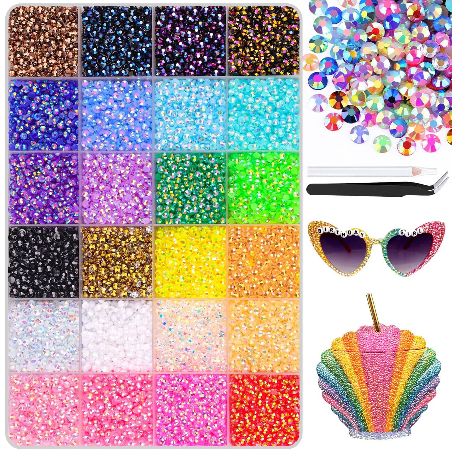 Popular 3/4/5mm Ab Color Flat-Back Rhinestones Jelly Rhinestones DIY Clothing Mug Nail Art Rhinestones Phone Rhinestones Nail Decorations