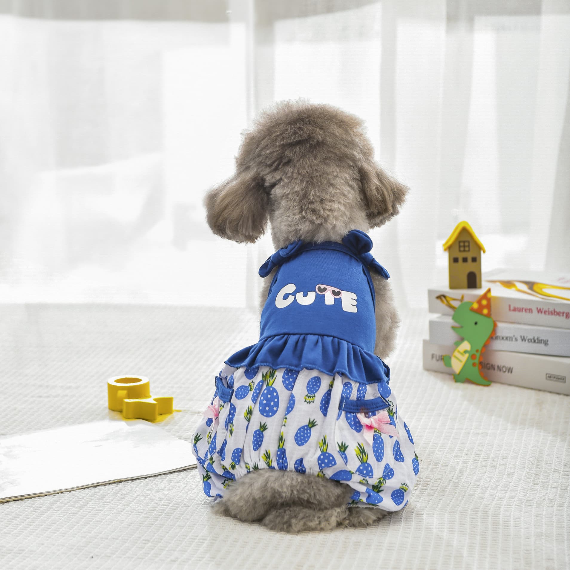 Spring and Summer New Dog Clothes Cat Clothing Small and Medium Pet Suspender Pineapple Four-Leg Outfit