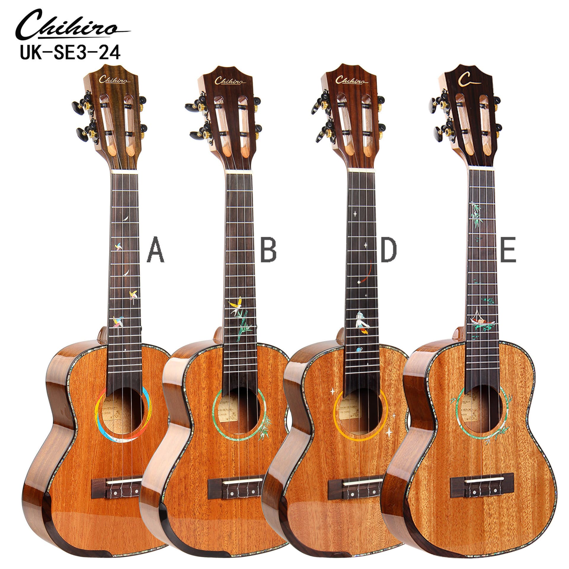 Factory Supply Chihiro New All Mahogany Classical Headstock Solid Top Ukulele Learning Performance Small Guitar