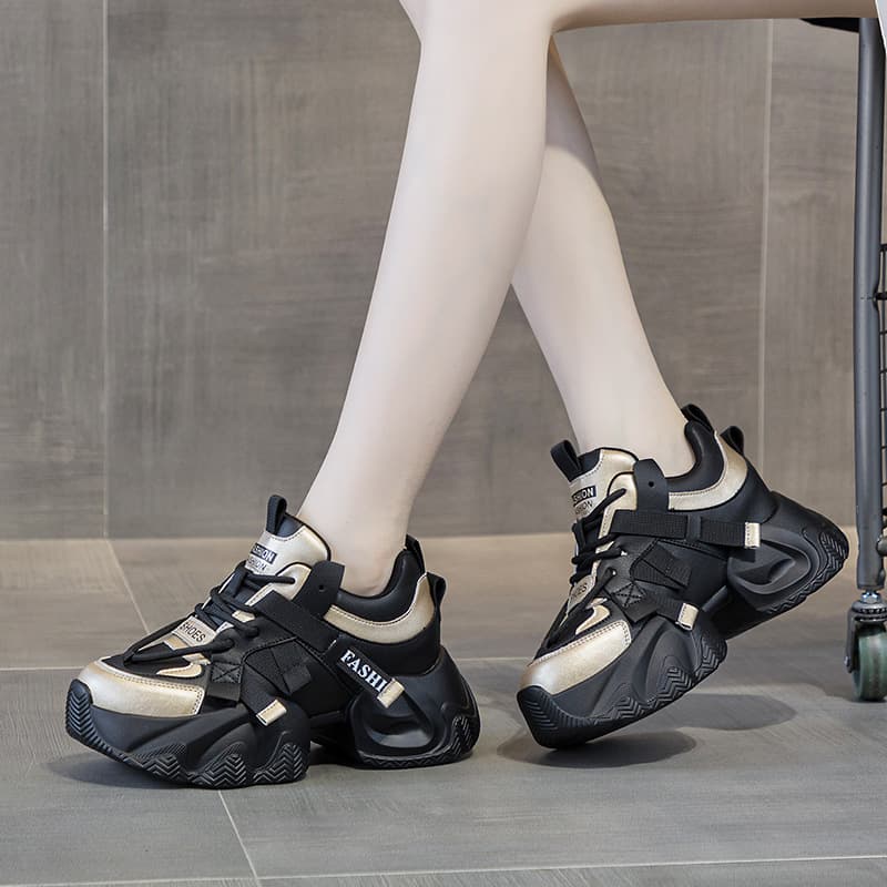 Dad Sneakers Women 2026 Spring Autumn New Trendy Thick Sole Petite Flattering Small Feet Sports Breathable Casual Shoes