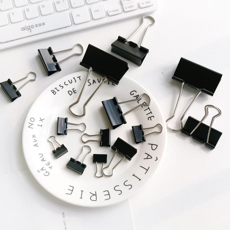 Black dovetail clip long tail clip bulk factory ready stock cross-border dovetail clip iron ticket clip office stationery storage clip