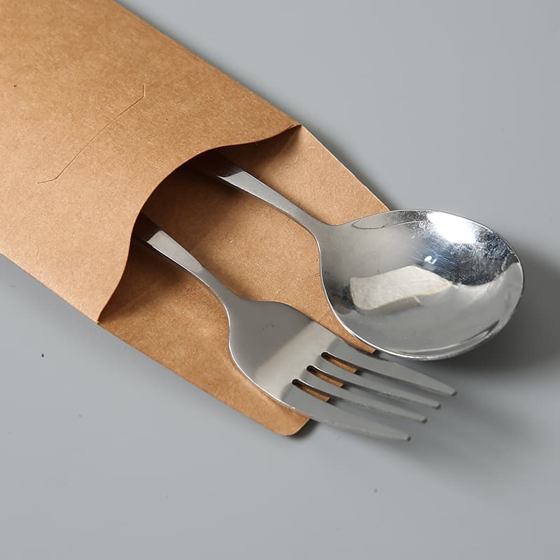 Custom Steak Knife and Fork Paper Sleeves Disposable Chopstick Sleeves Paper Chopstick Packaging Bags with Logo Printing