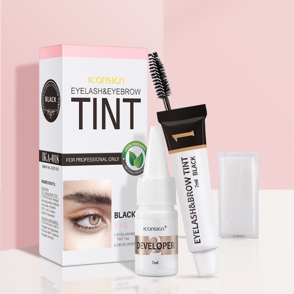 Iconsign Semi-permanent Eyebrow Tint Kit Long-lasting Eyebrow Coloring Agent Professional Eyebrow Makeup Tools Set