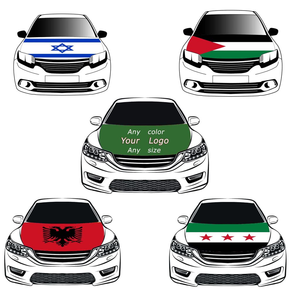Amazon Cross-Border Car Hood Flag 2026 World Cup Fan Flag Engine Hood Cover Elastic Car Hood Flag