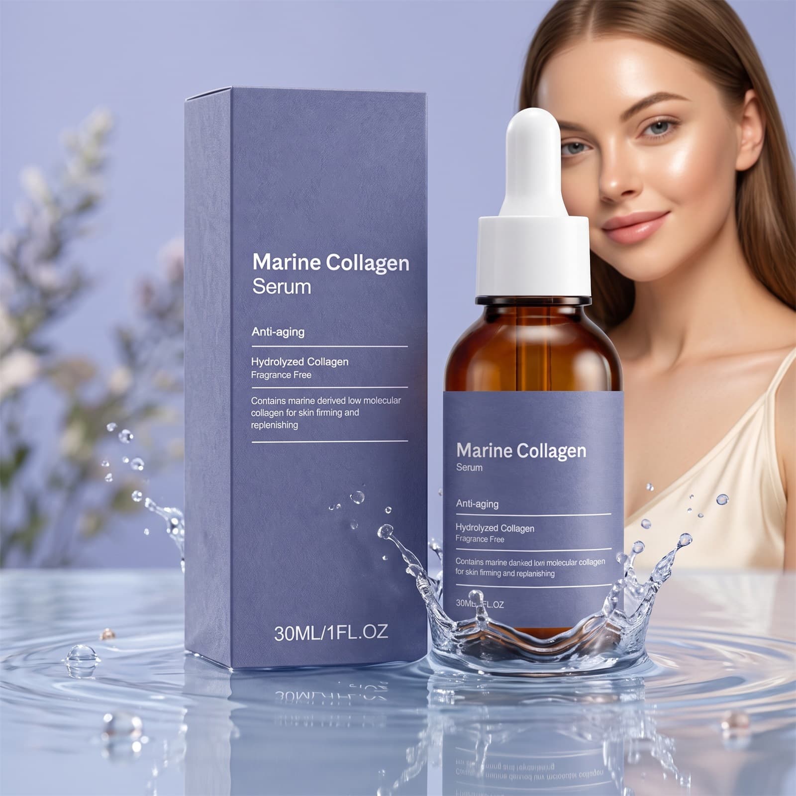 Skin Care Serum Daily Moisturizing Softening Body and Facial Skin Lightweight Texture Easy Absorption Convenient Care