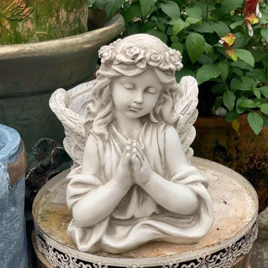 Praying Angel Flower Pot Silicone Mold Cement Vase Succulent Plaster Resin Decoration Concrete Flower Pot Mold