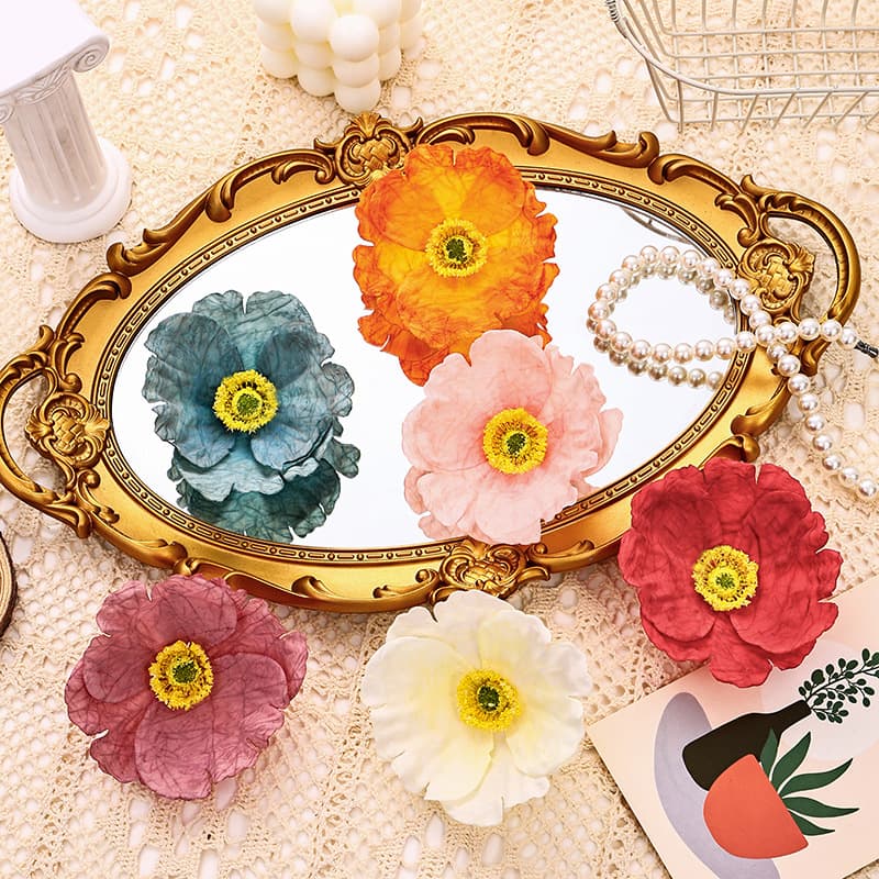 Simulated poppy flower diameter 9cm poppy flower head DIY hairpin hairpin with flower simulated flower home decoration