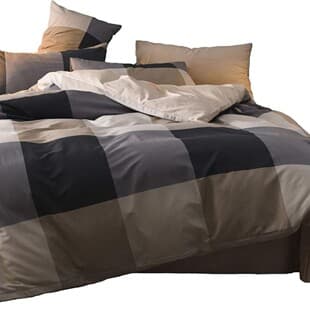 Cross-Border Trade Classic Checkerboard Duvet Cover 3-Piece Set Double-Sided Printed Duvet Cover Home Bedroom Bedding Wholesale