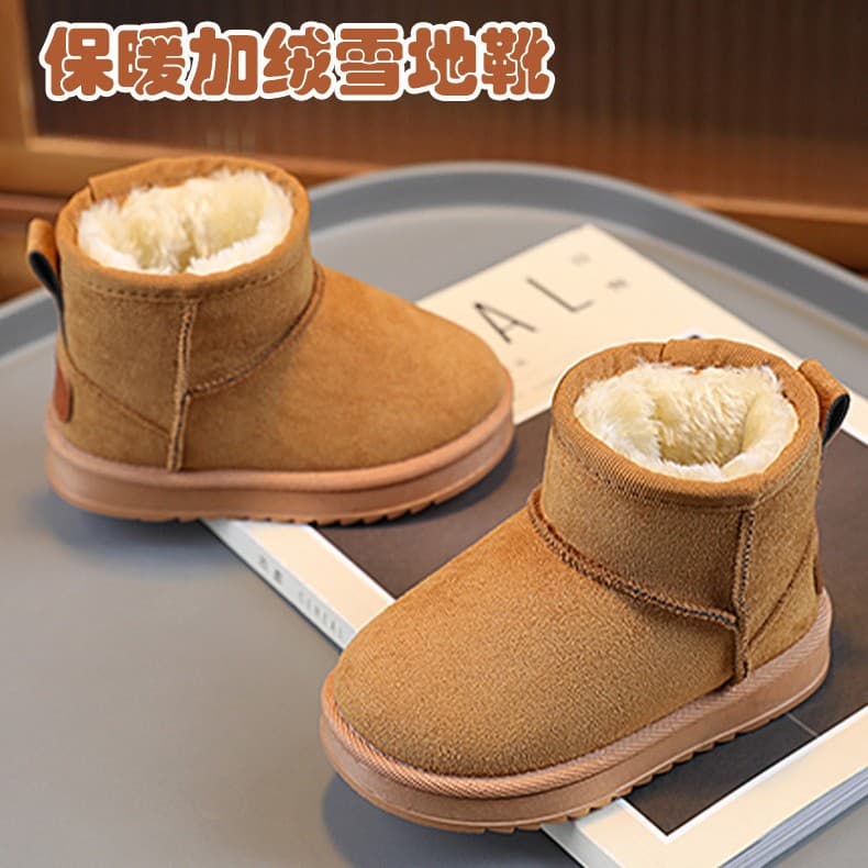 Children's Snow Boots 2025 New Winter Fleece Lined Thickened Girls Soft Sole High Boots Boys Baby Warm Cotton Shoes