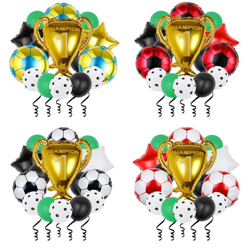 New World Cup Soccer Theme Birthday Party Decoration Trophy Balloon Combo Set Background Setup