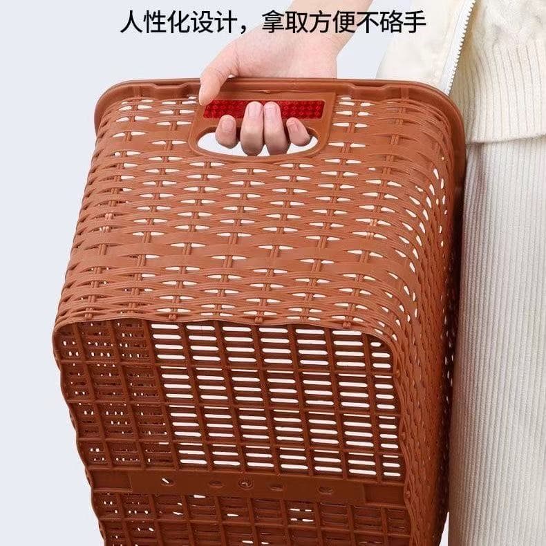 Bicycle Rear Basket Plastic Basket with Lid Student School Bag Basket + Bike Rack Rear Basket