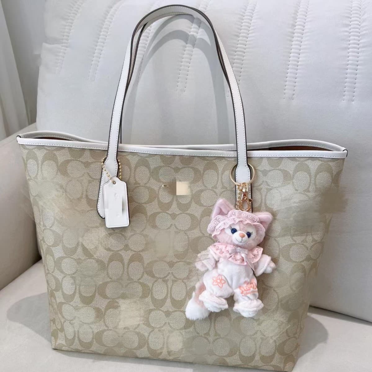 Koujia New City33 Magnetic Snap Open-Top Double-Sided Shopping Bag Classic Monogram Shoulder Underarm Bag Handheld Tote