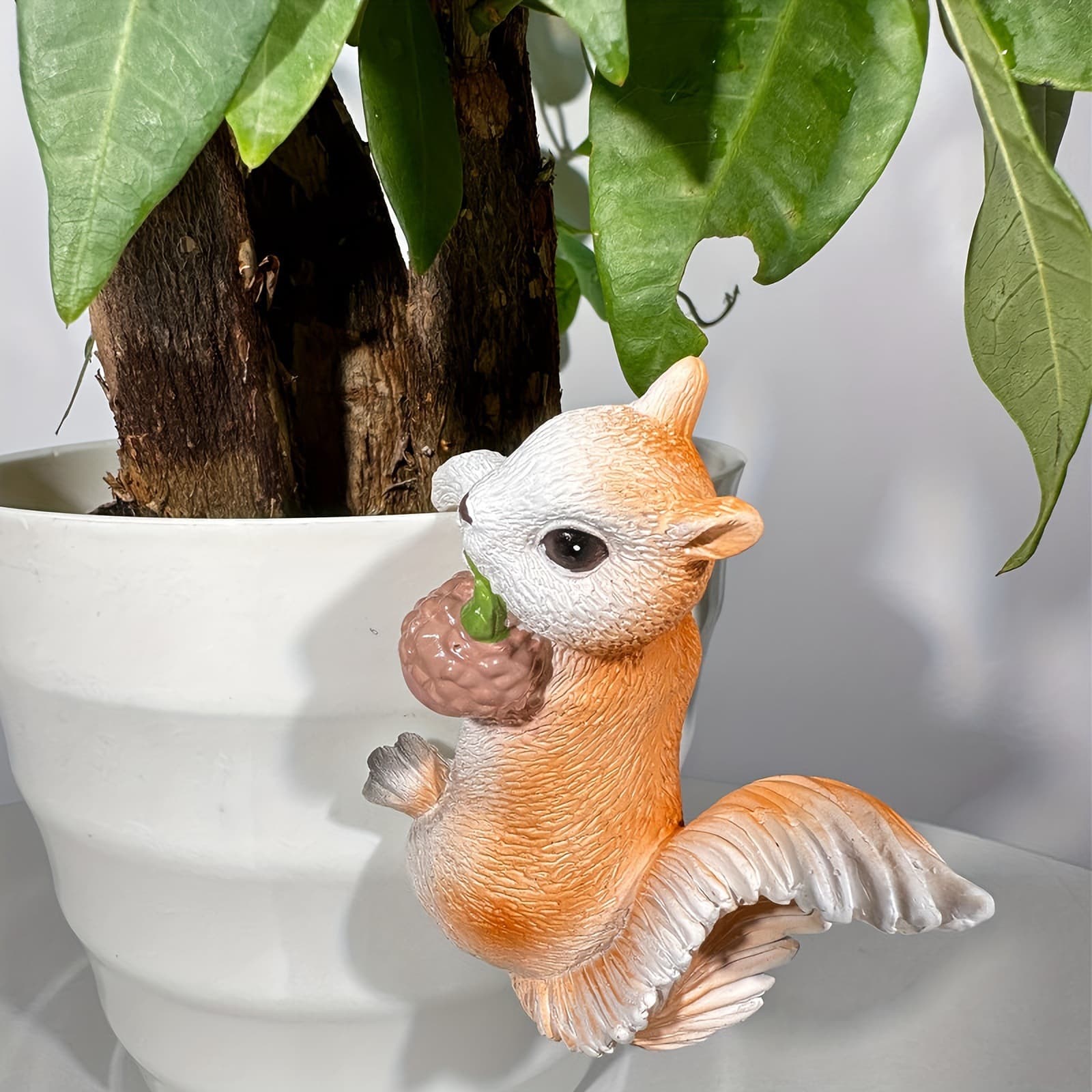 Cartoon Style Miniature Landscape Desktop Decoration Small Squirrel Animal Pattern Mini Scenery Room Ornament