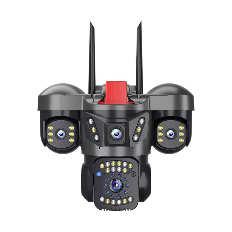 Home Wireless Security Camera, Three-Screen Outdoor Remote Night Vision HD Smart PTZ Bullet Dome Combo