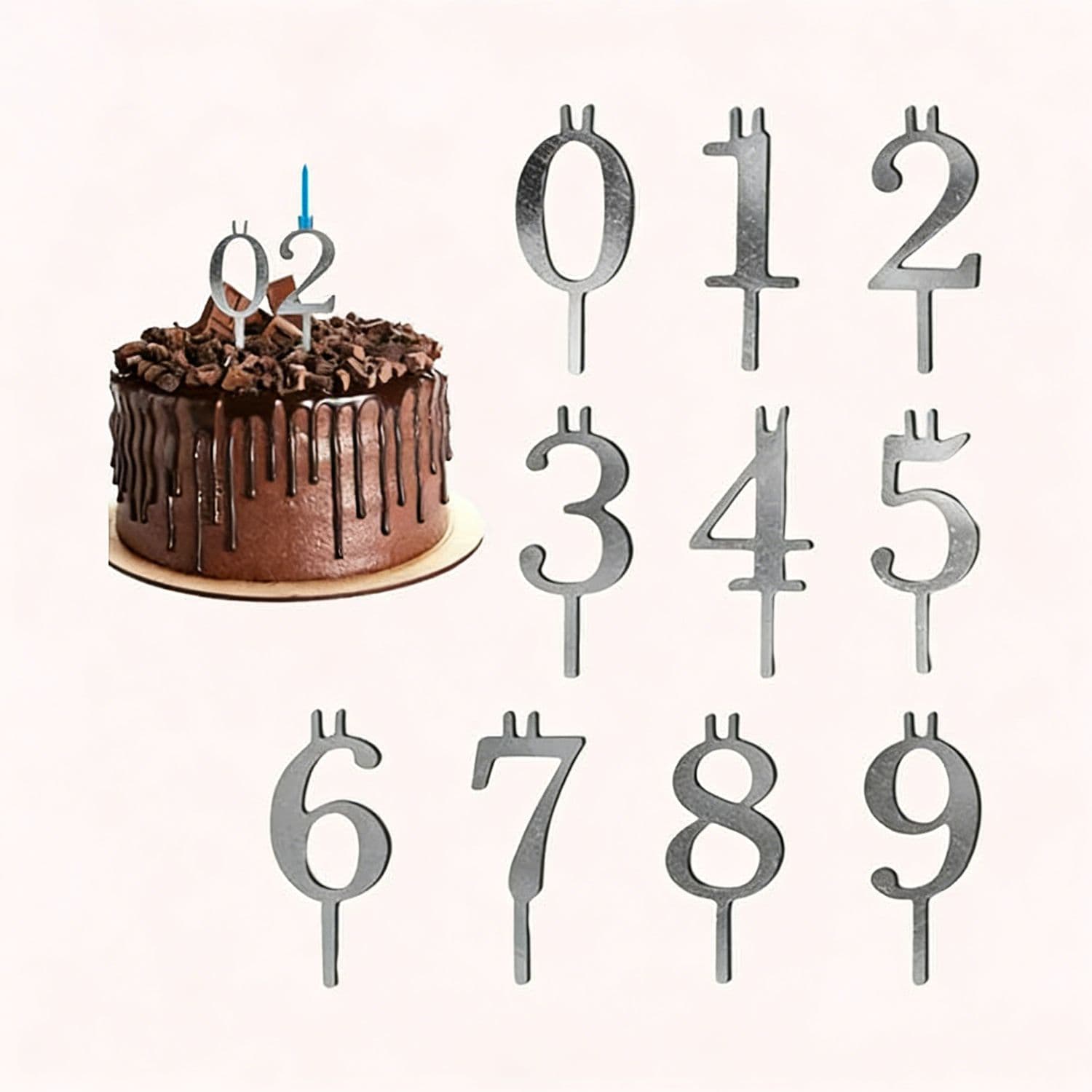 Cross-border Creative New Digital Cake Candle Holder Set