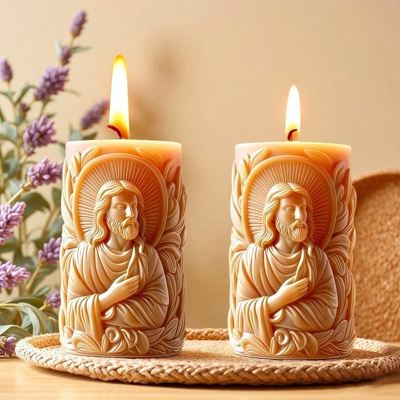 European old man statue cylindrical candle silicone mold diy handmade aromatherapy plaster diffuser stone ornaments abrasive