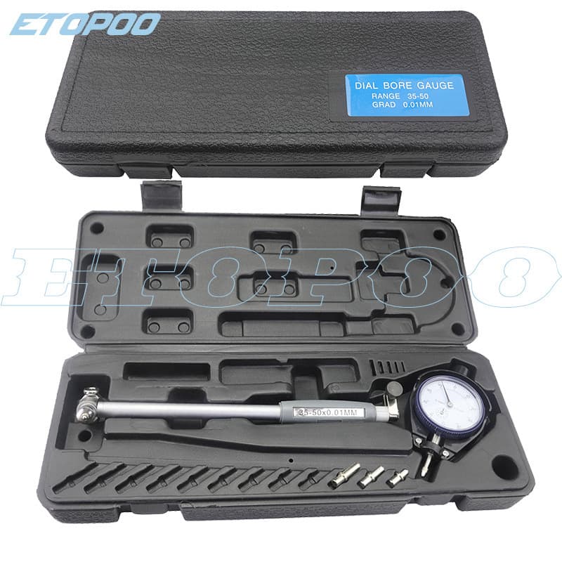 ETOPOO Protective Bridge Type Inner Diameter Dial Gauge, 18-35-50-160MM, Cylinder Gauge Indicator