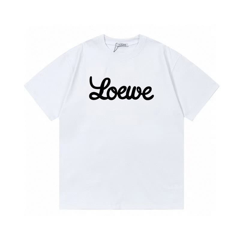 Premium Luo Jia Script Letter Print Short Sleeve Heavyweight Casual Pure Cotton Loose Fit Unisex Couple Versatile White T-Shirt