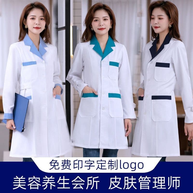 Custom White Lab Coat for Women, Doctor Coat, Short Sleeve Nurse Uniform, Long Sleeve, for Hospital, Dental Clinic, Beauty Salon, Clinic Workwear