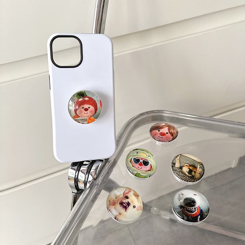 Glass Phone Airbag Bracket Cartoon Ins Back Stickers Retractable Puppy Desktop Watching Drama Cute Pink Fox Cat