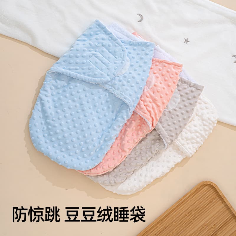 Cross-border Baby Bean Fleece Sleep Sack Winter Newborn Swaddle Baby Wrap Going Out Hoodless Thickened Sleep Sack