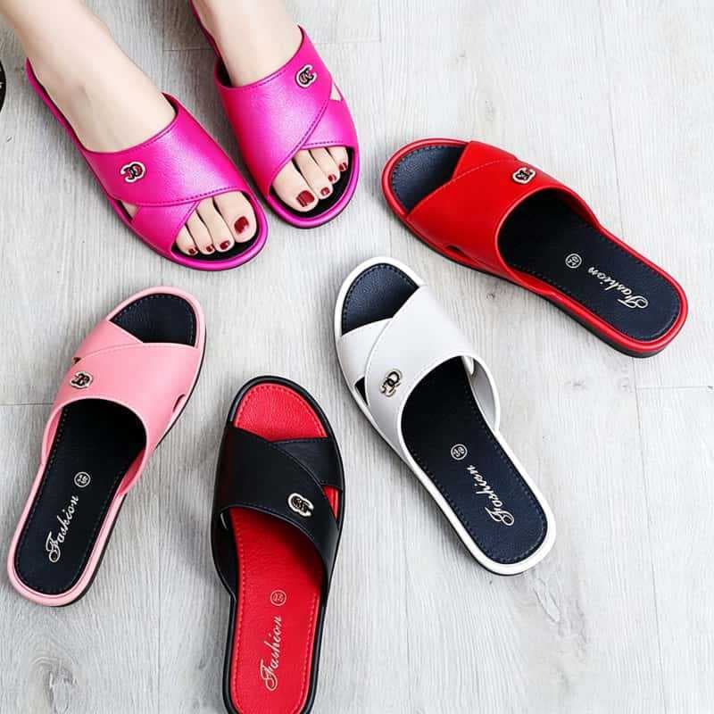 New Summer Women's Slippers for Outdoor Wear, Thick-Soled Non-Slip Women's Sandals, Durable Mid-Heel Slippers Factory Direct