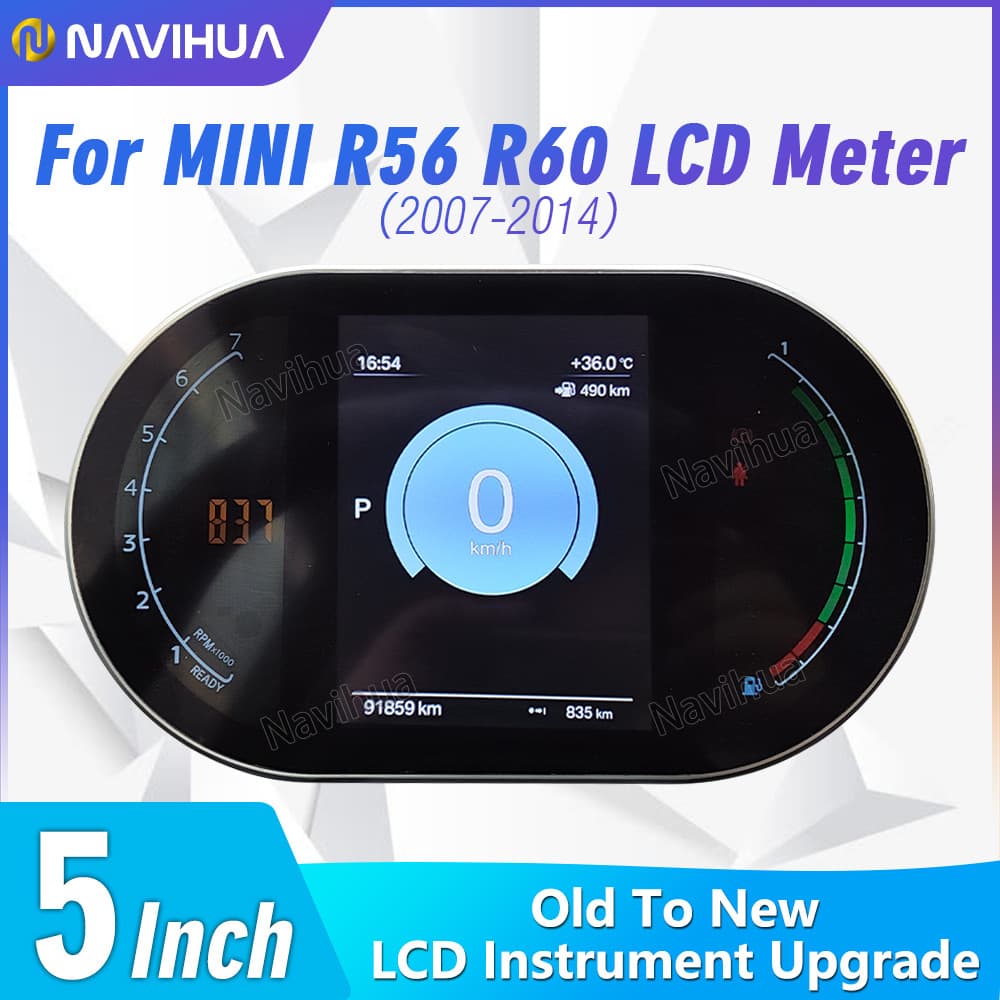 Compatible with BMW MINI R56 R60 Upgrade Full LCD Instrument Cluster Modification Odometer Speedometer Plug and Play Installation