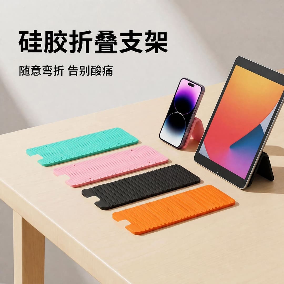 Silicone Flexible Foldable Phone Stand Desktop Tablet Phone Stand Anti-Slip Creative Foldable Deformable Lazy Stand