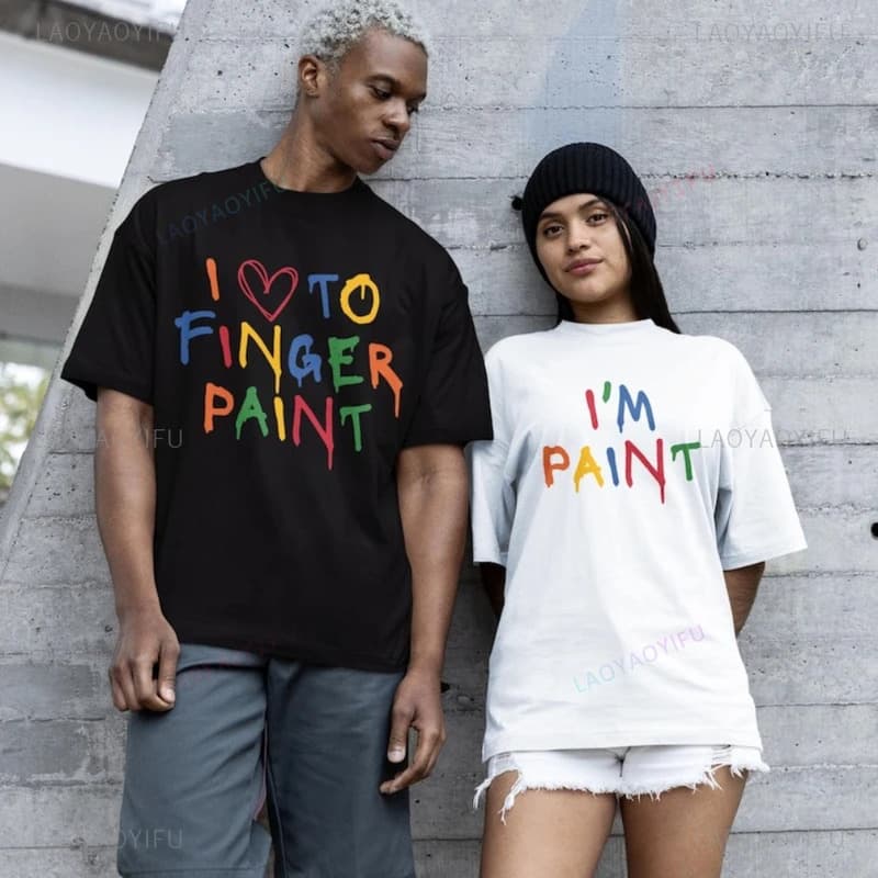 Ouma Pure Cotton I Love To Finger Paint I'm Paint Couples Matching Gr