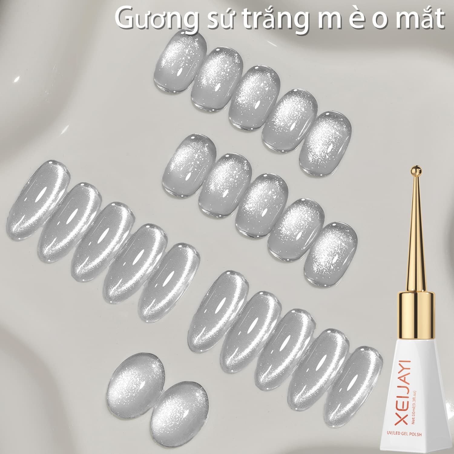Mirror Porcelain White Cat Eye Scepter Bottle Series Gel Polish Gentle Whitening Hydrating Glass Bead Cat Eye Nail Salon Exclusive