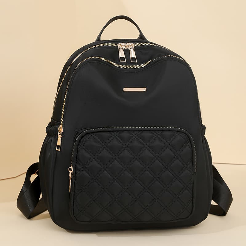 Oxford cloth backpack women's 2025 new high-end rhombus nylon canvas school bag large capacity travel small backpack