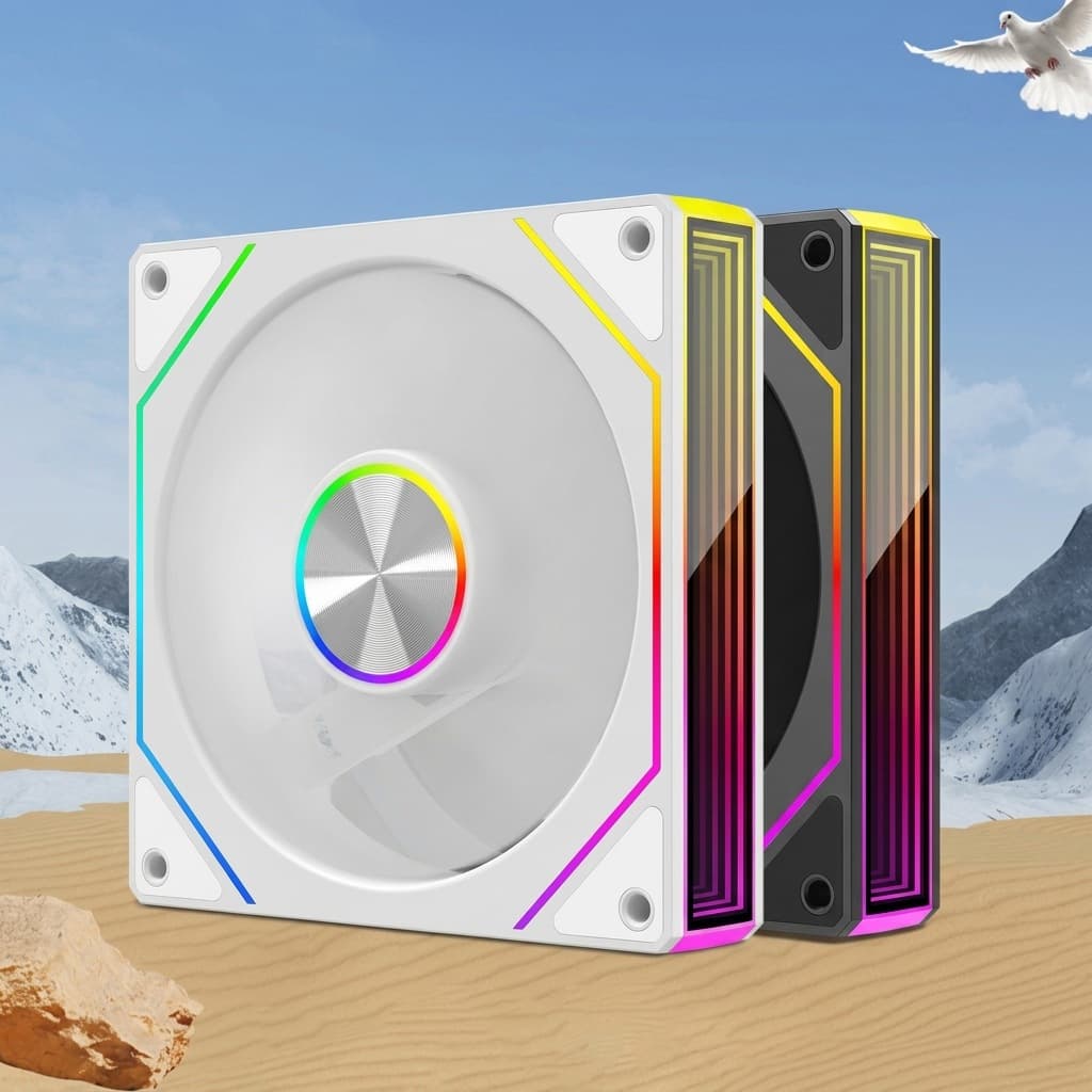 Prism 8PRO8PRO chassis fan computer divine light synchronization 5V three-pin ARGB colorful ultra-quiet cooling fan