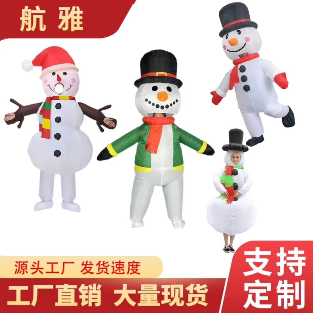 Cross-Border Christmas Snowman Tree Reindeer Santa Holding Person Inflatable Costume Decoration Party Props Festival Party Dress Up