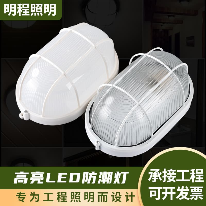 LED Round and Oval Bathroom Three-Proof Light, Corridor Elevator Shaft Light, Basement Wall Light, Waterproof and Damp-Proof