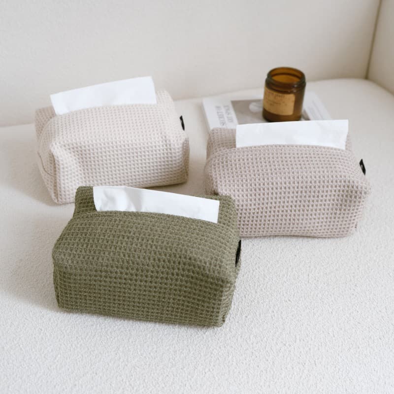 Modern Minimalist B&B Model Room Waffle Pattern Tissue Box for Home, Office, and Cafe Use