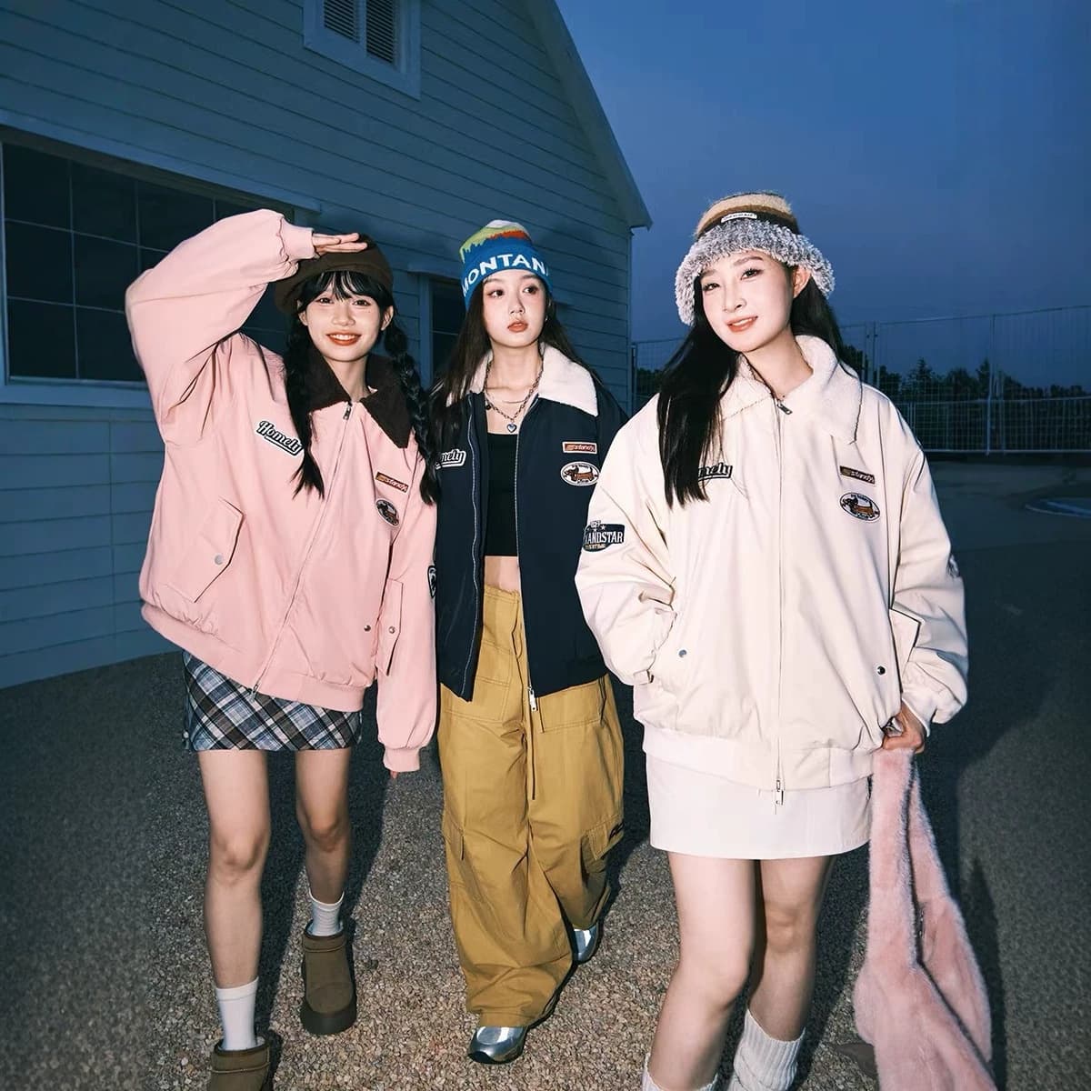 American college style lapel sherpa cotton jacket for women 2026 winter warm baseball uniform jacket couple cotton coat