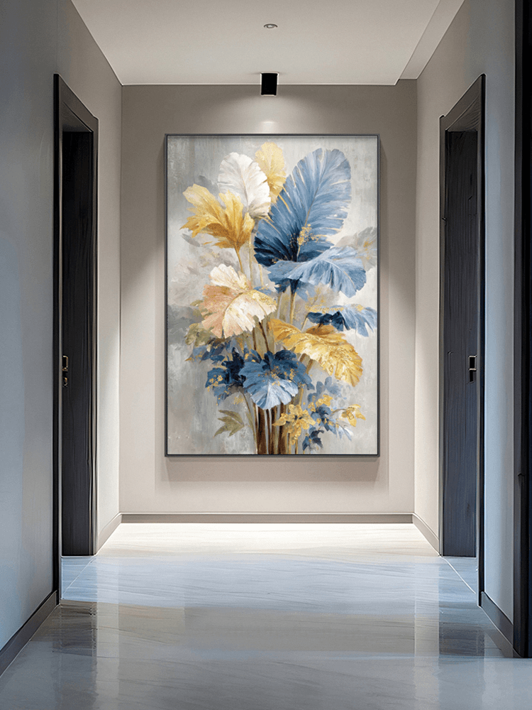 Large Hand-Painted Abstract Texture Oil Painting for Living Room, Simple Style Floor Art, Dafen Village Entrance Hallway Wall Decor