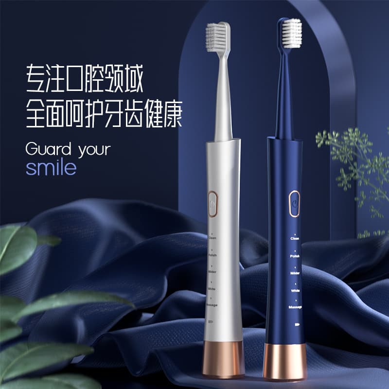 Rechargeable Soft Bristle Electric Toothbrush Adult Sonic Vibration Toothbrush Cross-Border None (AE Stock) Brand Home Appliance