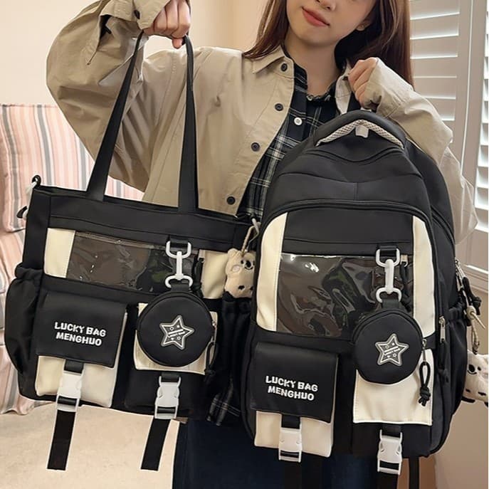 Ins-style Large Capacity High School Student Korean Version Harajuku Backpack Casual Cute Ita Bag Junior High School Backpack